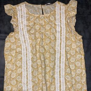 yellow & white blouse